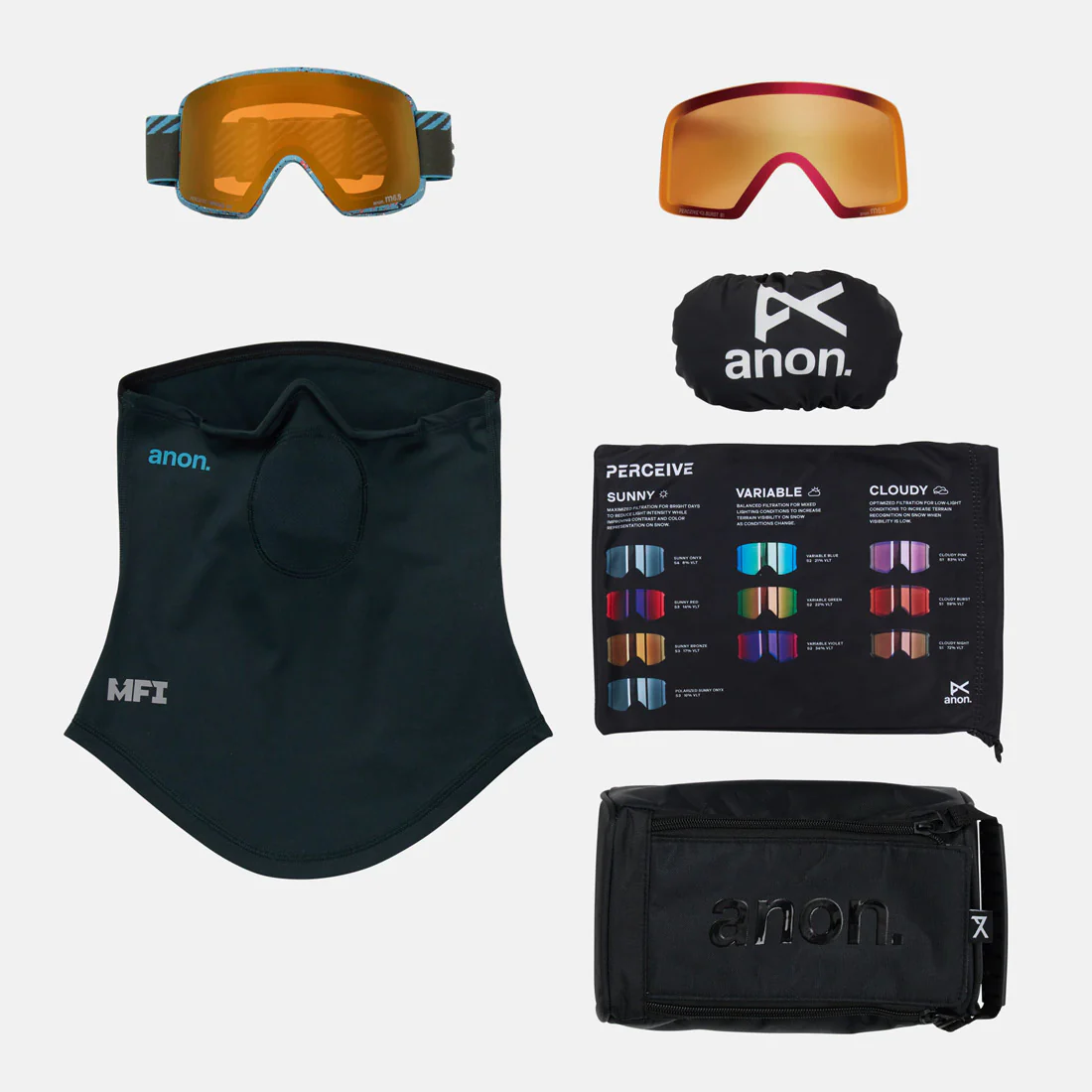 ANON M6S Goggle + MFI Facemask 2026 - Alpine Terra/Perceive Sunny Bronze - Image 6