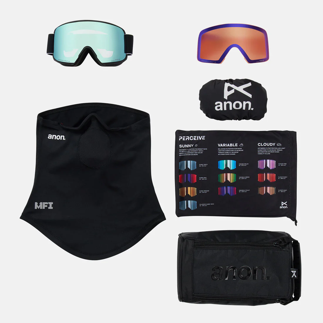 ANON M6S Goggle + MFI Facemask 2026 - Black/Perceive Variable Blue - Image 6