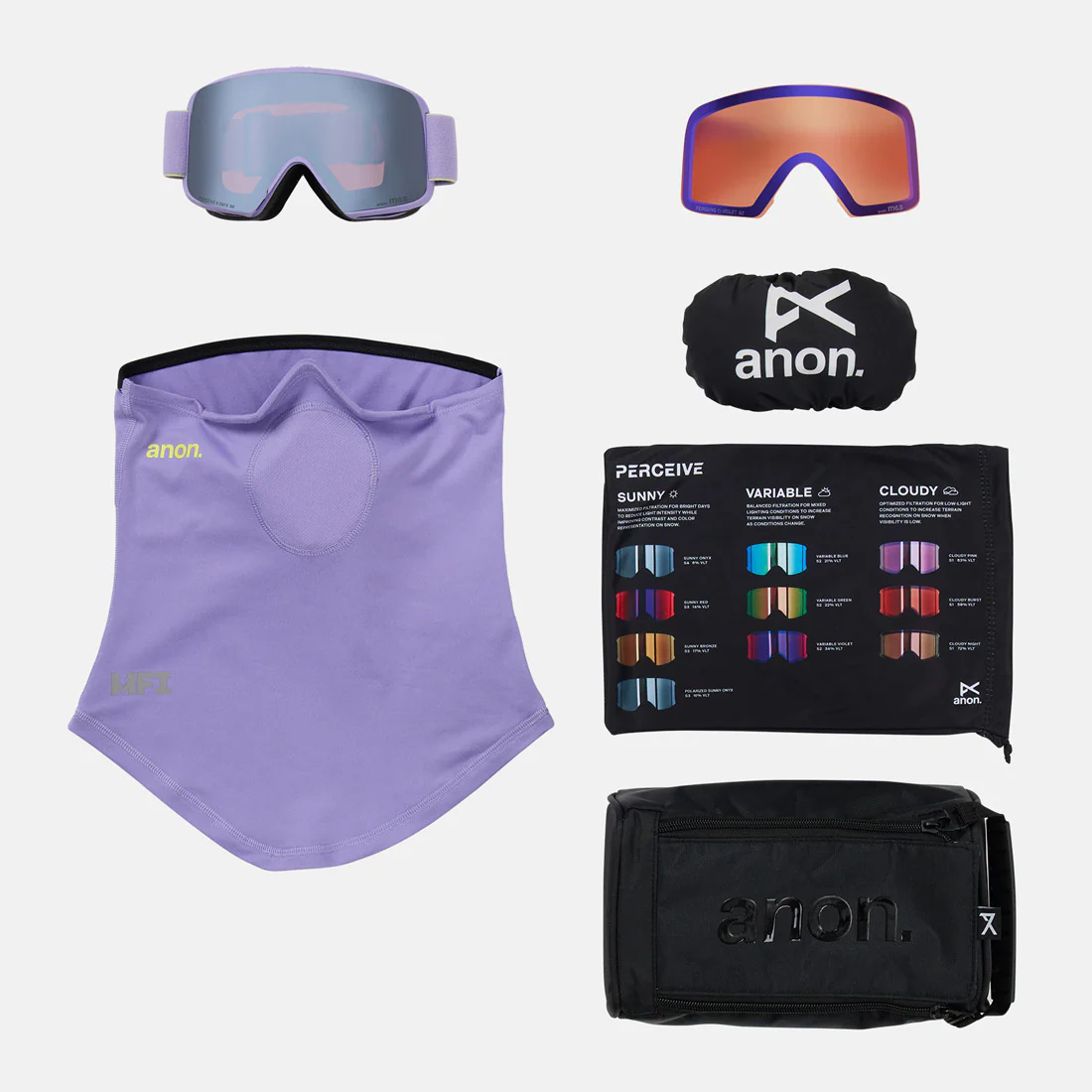 ANON M6S Goggle + MFI Facemask 2026 - Hyper Lilac/Perceive Sunny Onyx - Image 6