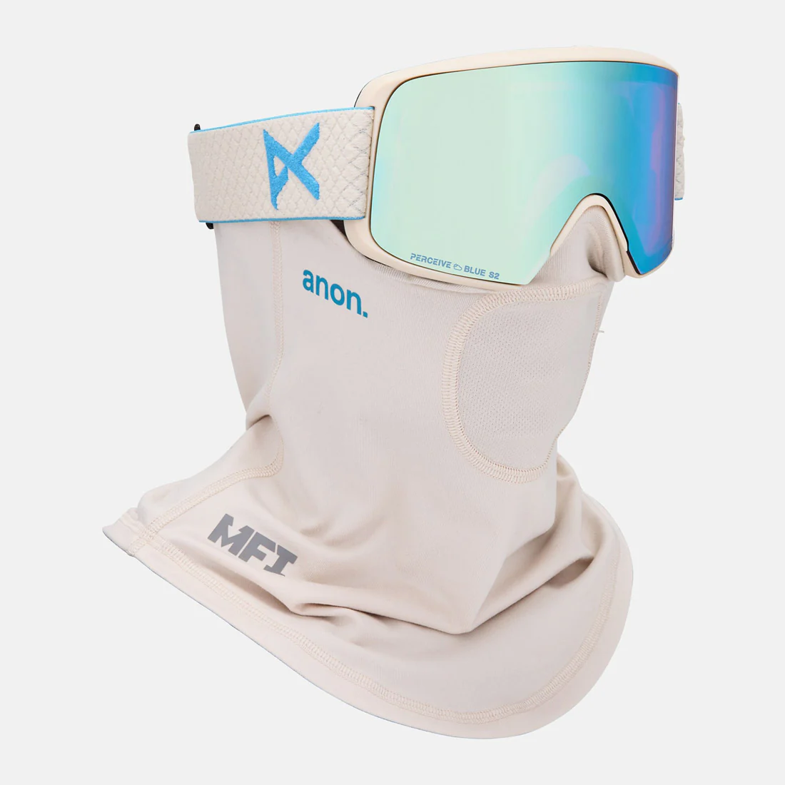 ANON M6S Goggle + MFI Facemask 2026 - Oat/Perceive Variable Blue - Image 5