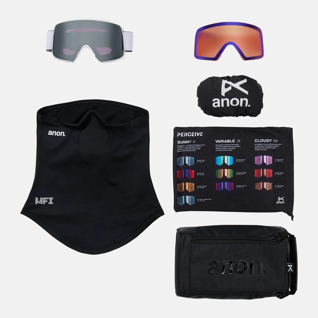 ANON M6S Goggle + MFI Facemask 2026 - White/Perceive Sunny Onyx - Image 6