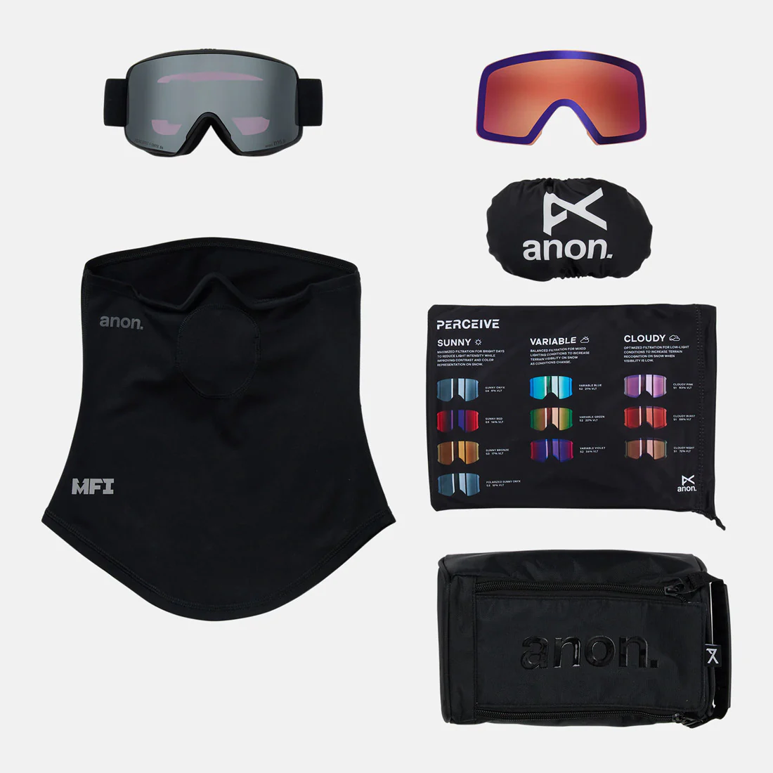 ANON M6S Low Bridge Fit Goggle + MFI Facemask 2026 - Smoke/Perceive Sunny Onyx - Image 6