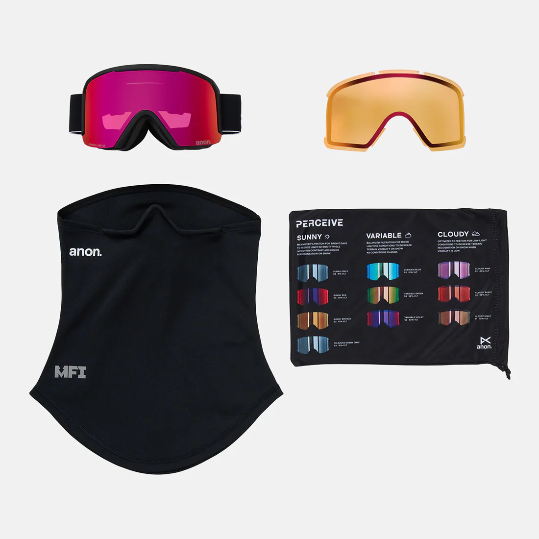 ANON Nesa Goggle + MFI Facemask 2026 - Black/Perceive Sunny Red - Image 6