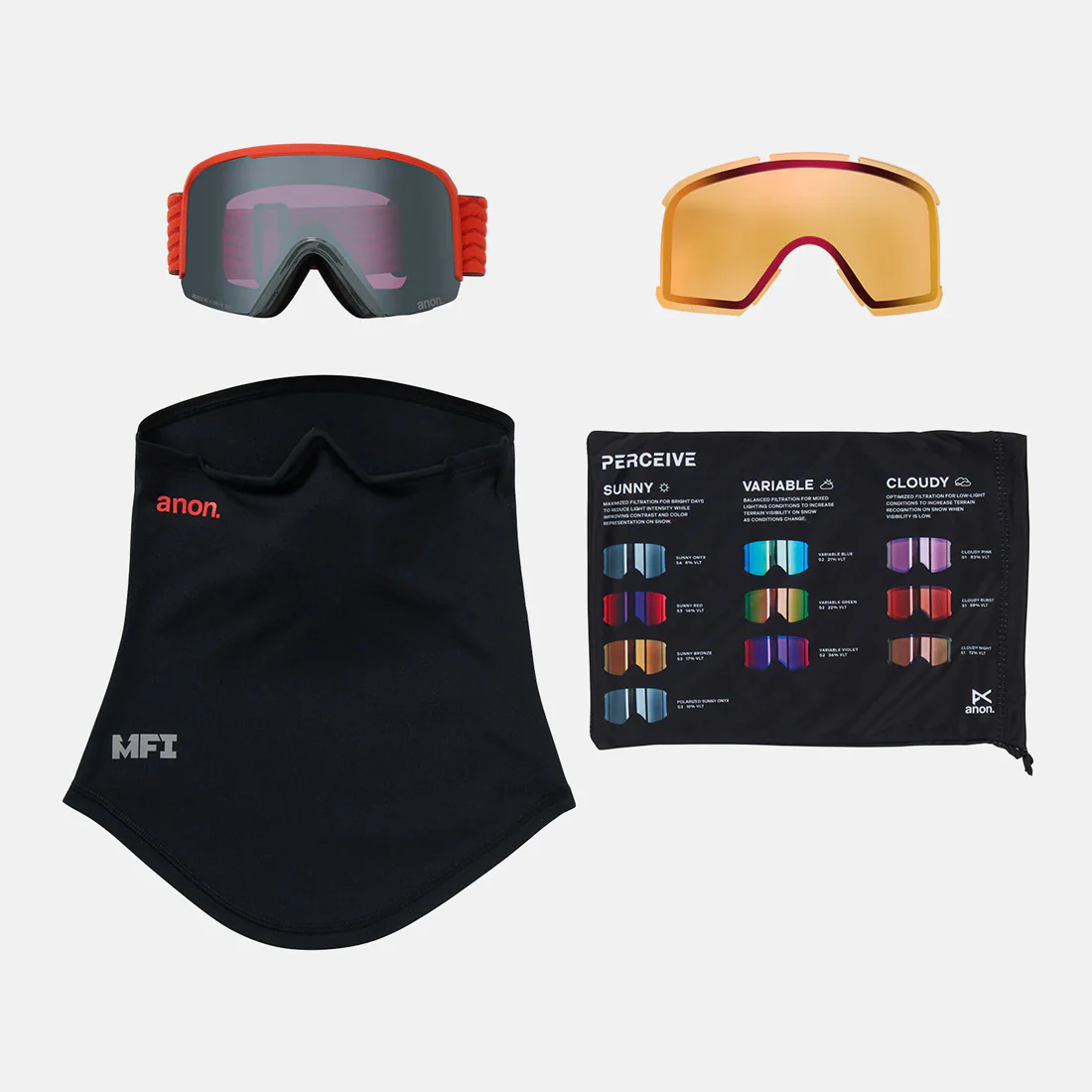 ANON Nesa Goggle + MFI Facemask 2026 - Fiesta Red/Perceive Sunny Onyx - Image 6