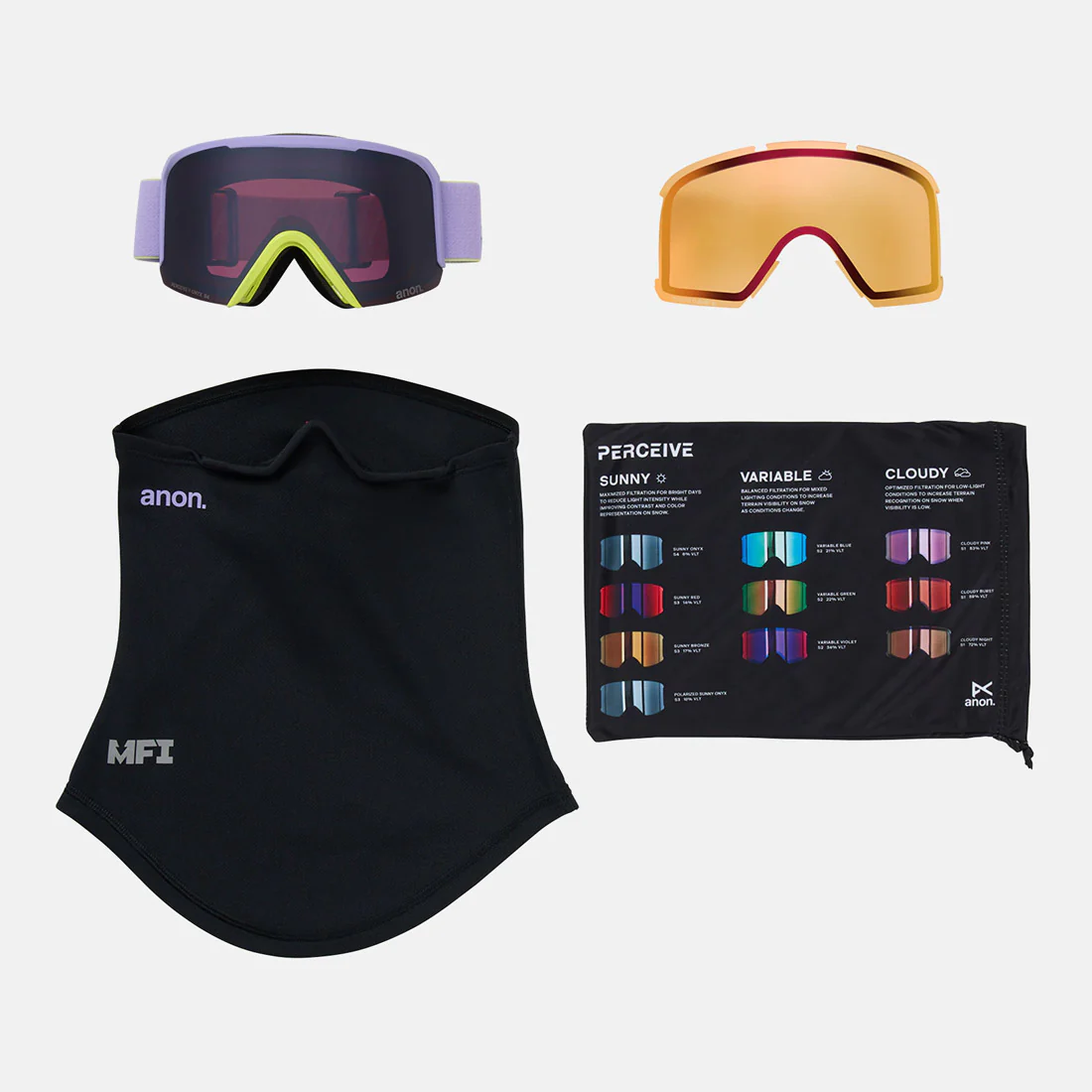 ANON Nesa Goggle + MFI Facemask 2026 - Hyper Lilac/Perceive Sunny Onyx - Image 6