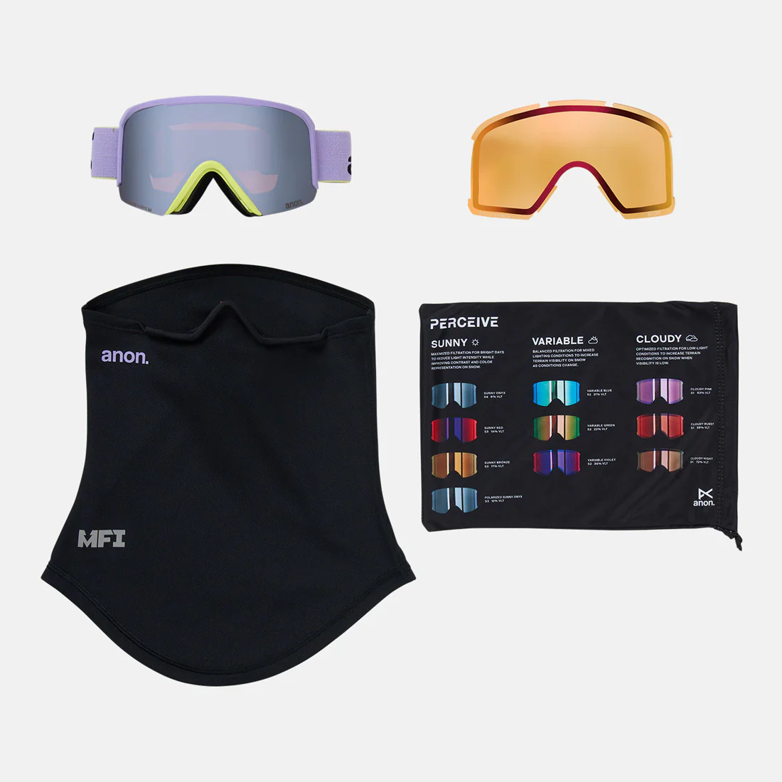 ANON Nesa S Goggle + MFI Facemask 2026 - Hyper Lilac/Perceive Sunny Onyx - Image 6