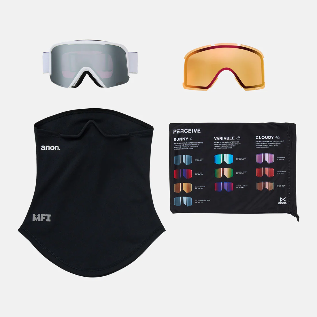 ANON Nesa S Goggle + MFI Facemask 2026 - White/Perceive Sunny Onyx - Image 6