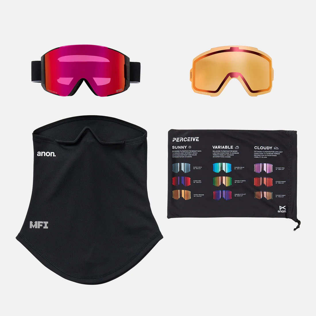 ANON Sync Goggle + MFI Facemask 2026 - Black/Perceive Sunny Red - Image 6