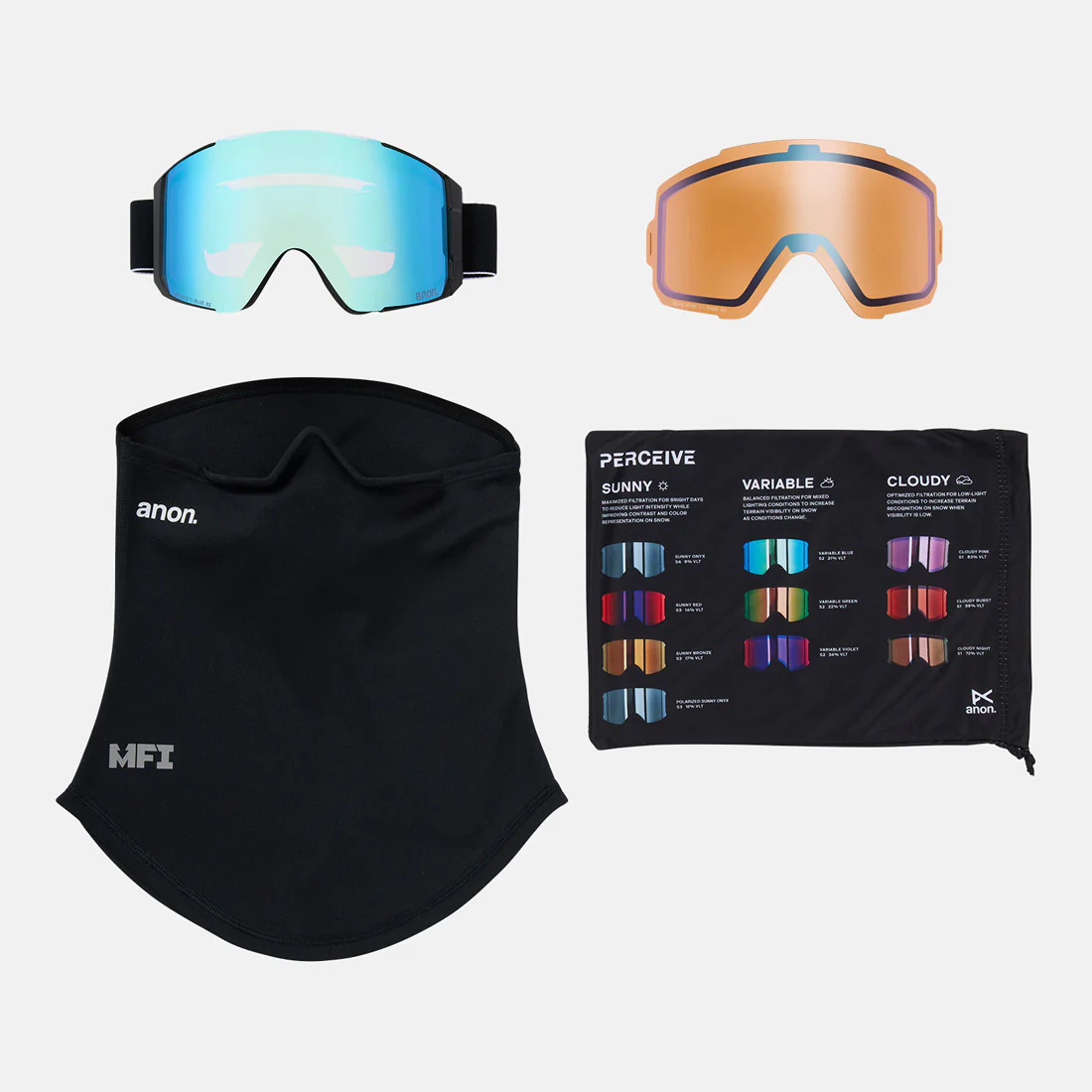 ANON Sync Goggle + MFI Facemask 2026 - Black/Perceive Variable Blue - Image 6