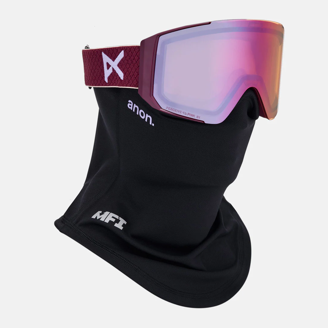 ANON Sync Goggle + MFI Facemask 2026 - Deep Cherry/Perceive Cloudy Pink - Image 5