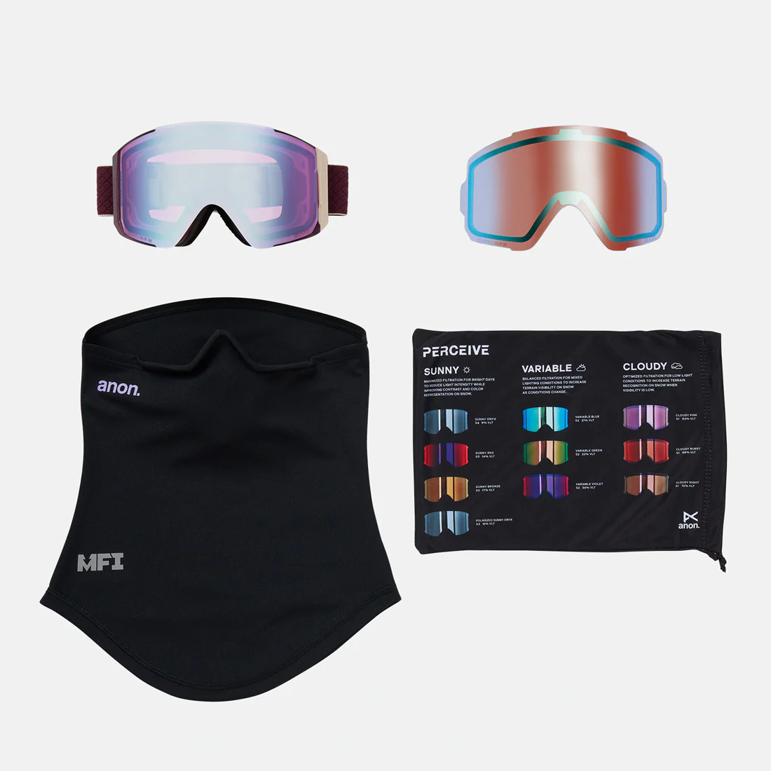 ANON Sync Goggle + MFI Facemask 2026 - Deep Cherry/Perceive Cloudy Pink - Image 6