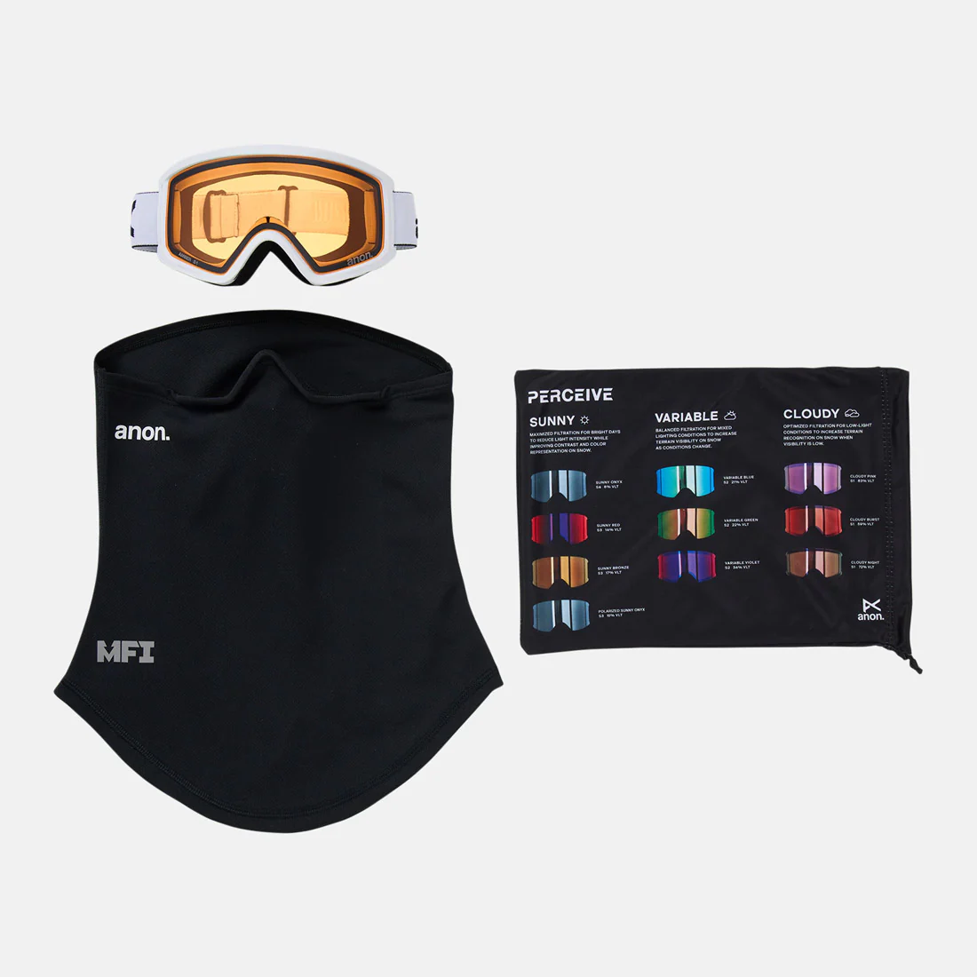 ANON Tracker 2.0 Low Bridge Fit Goggle 2026 - White/Amber - Image 6