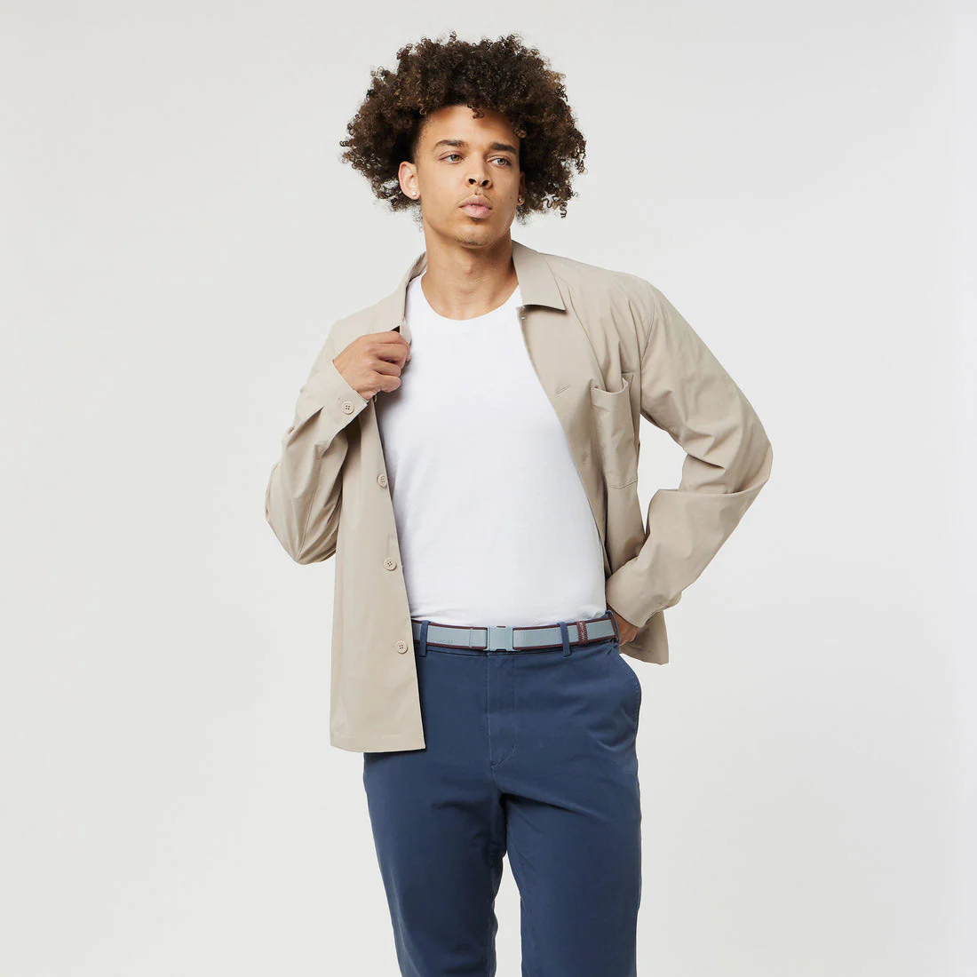 ARCADE Carto Slim Belt - Cloud/Burgundy - Image 5