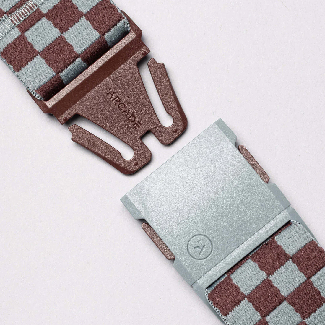ARCADE Check Belt - Cloud/Burgundy - Image 3