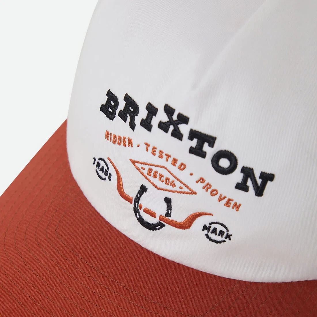BRIXTON Beekman MP Snapback - Off White/Rust - Image 2
