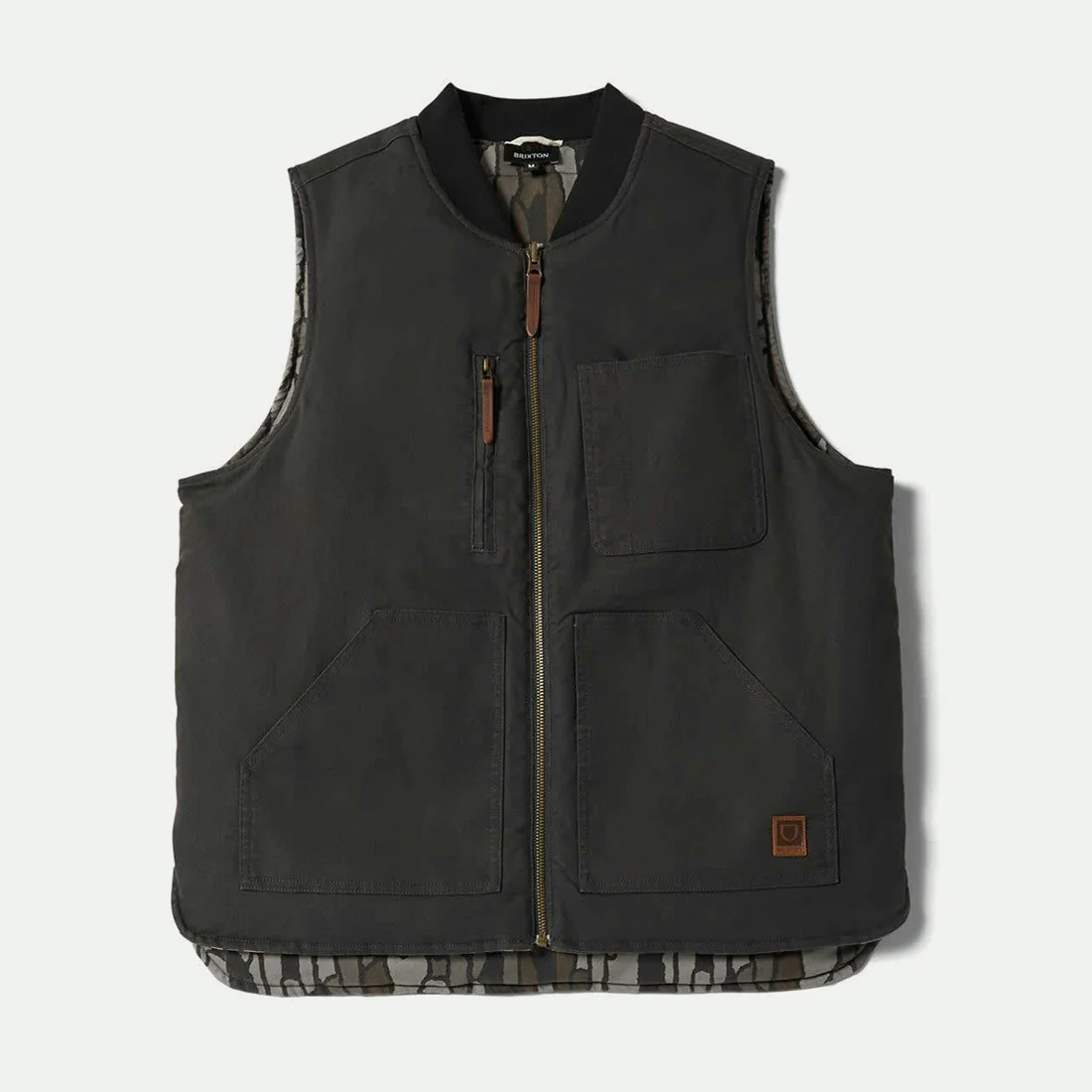 BRIXTON Builders Abraham Reversible Vest - Bark Camo - Image 2