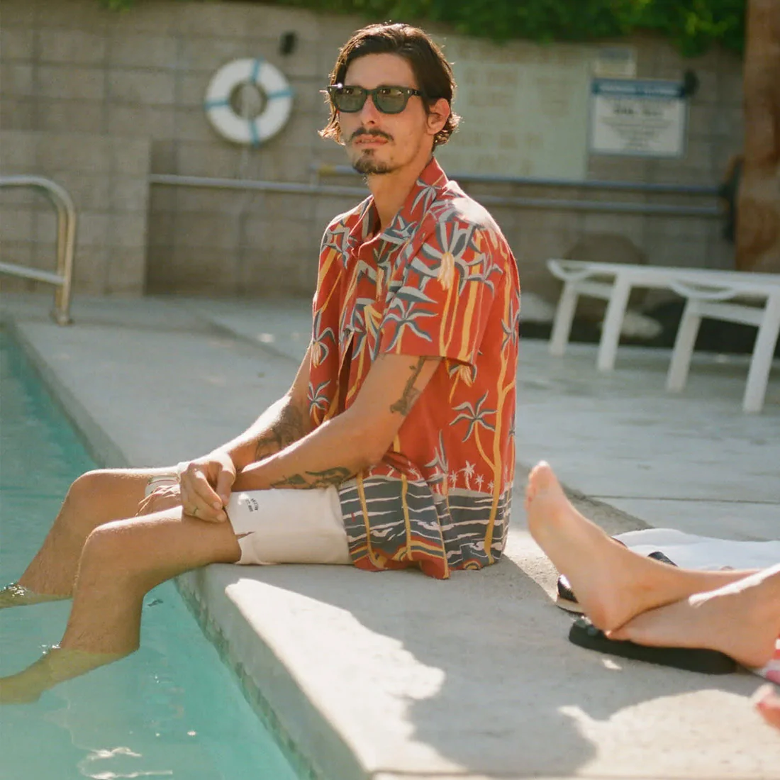 BRIXTON Charter Print Short Sleeve Shirt - Dark Red Scenic Trip - Image 4