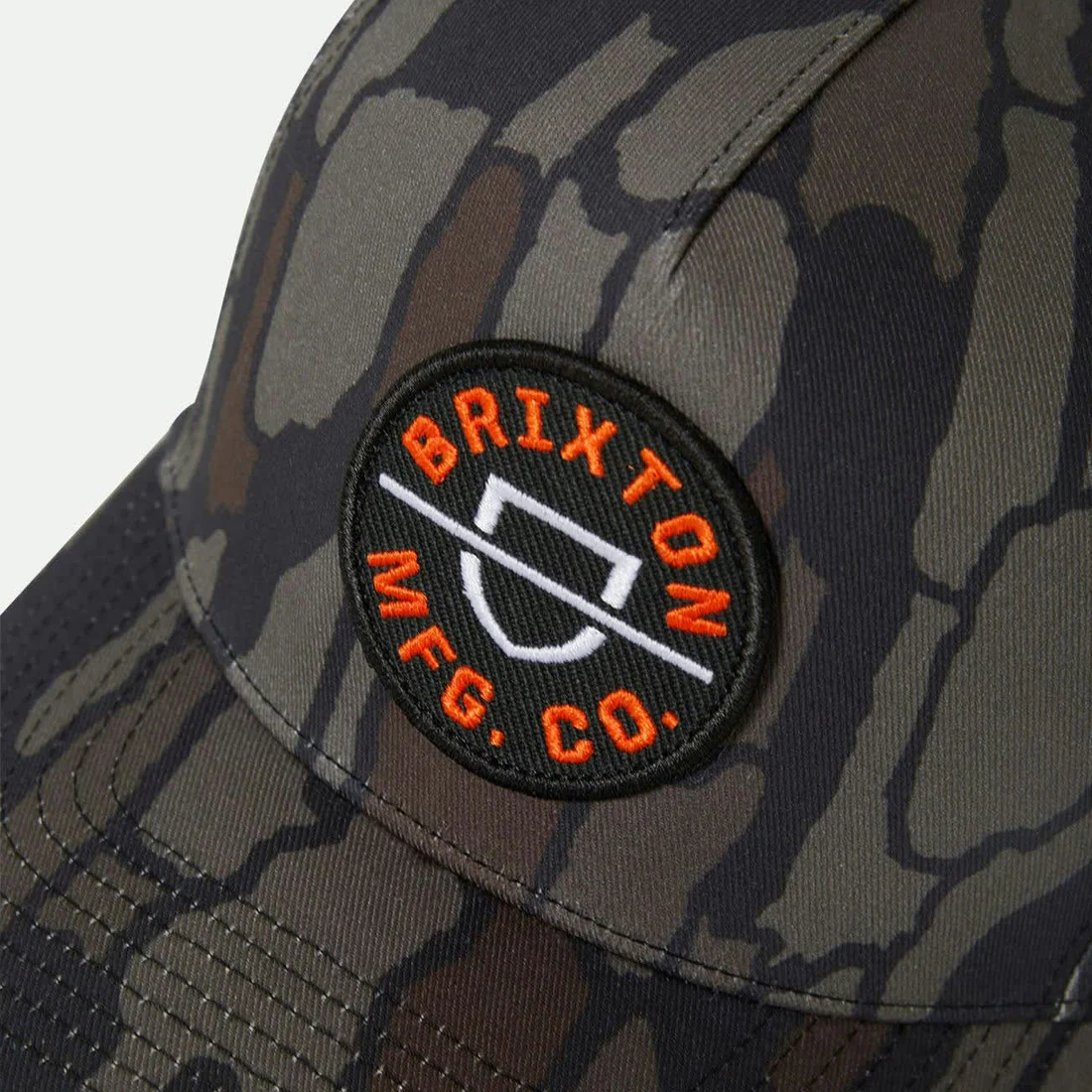 BRIXTON Crest C MP Snapback Cap - Bark Camo - Image 2