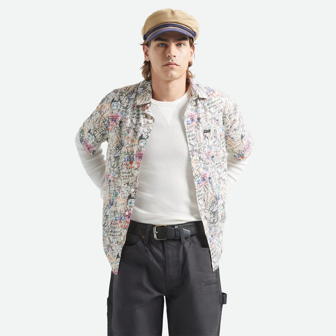 BRIXTON Cru Print Short Sleeve Shirt - Grafitti