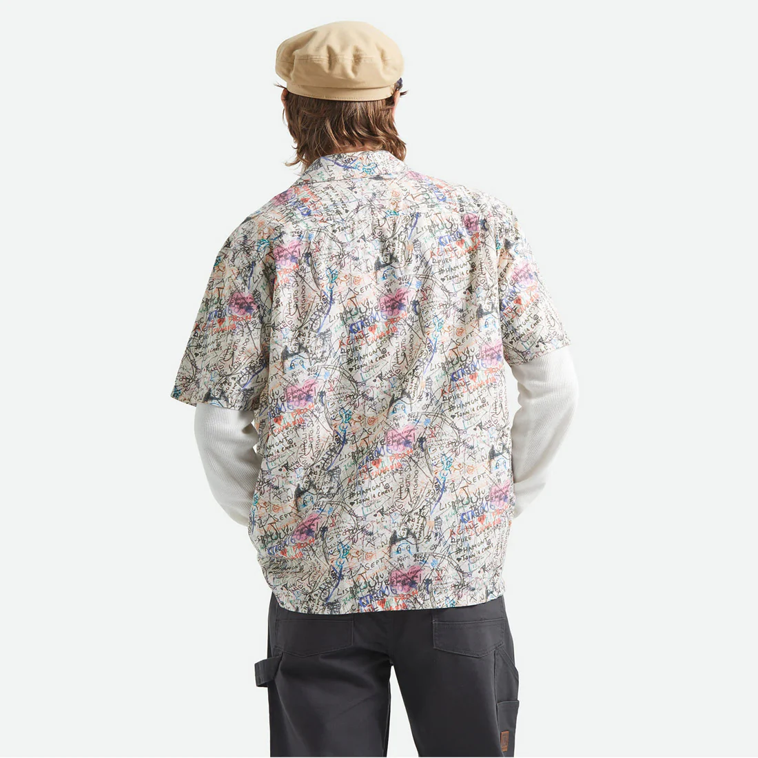 BRIXTON Cru Print Short Sleeve Shirt - Grafitti - Image 3