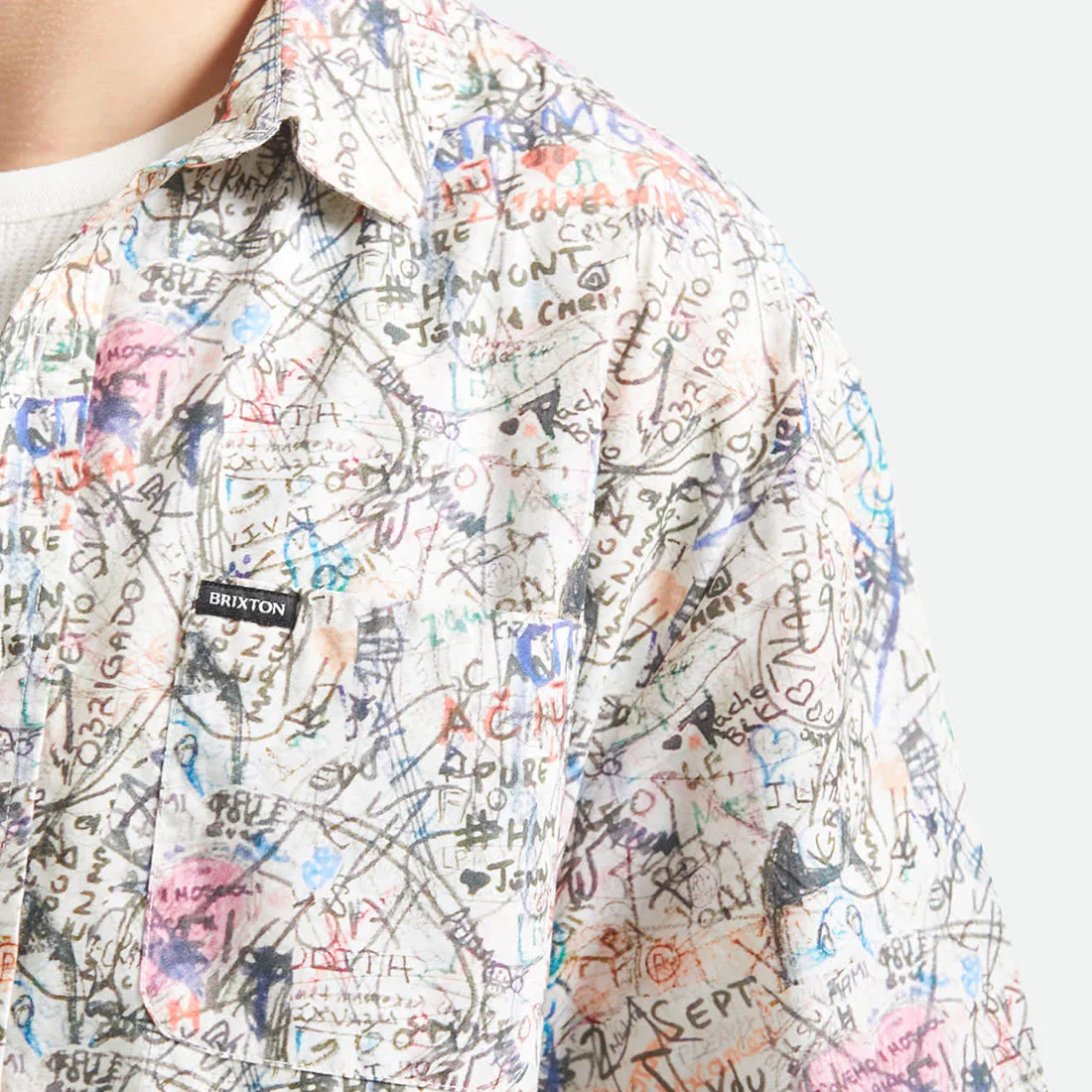 BRIXTON Cru Print Short Sleeve Shirt - Grafitti - Image 4