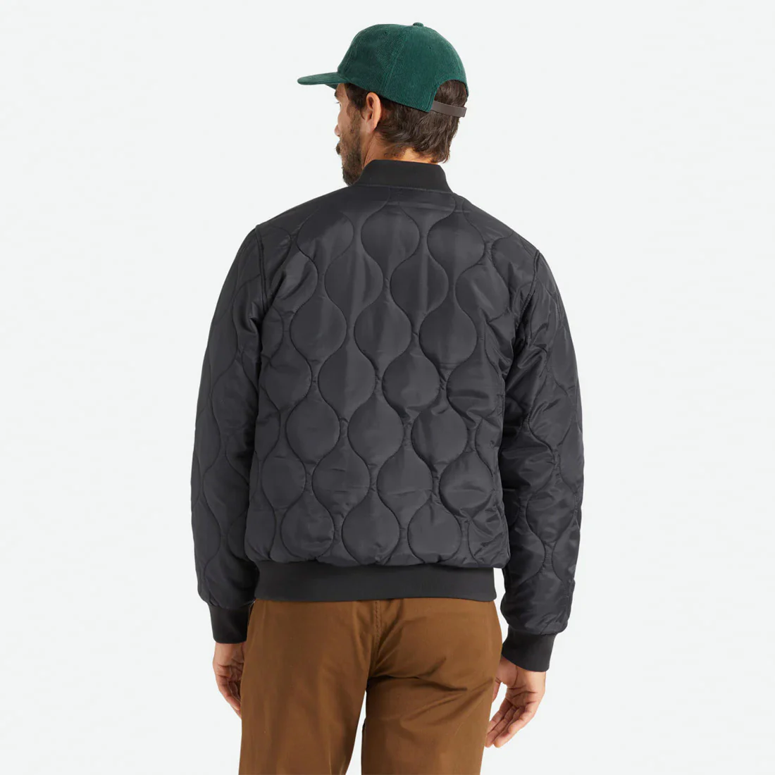 BRIXTON Dillinger Quilted Bomber Jacket - Black - Image 4