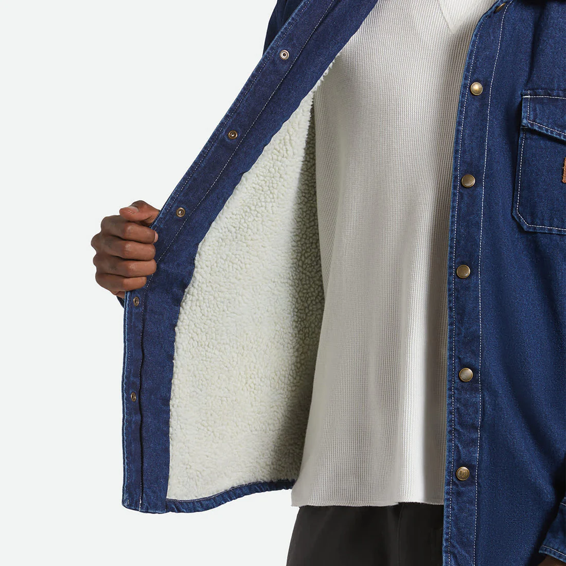 BRIXTON Durham Lined Jacket - Medium Wash Denim - Image 4