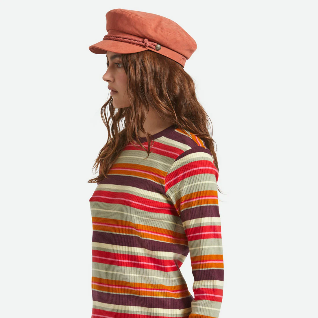 BRIXTON Fiddler Cap - Terracota Brushed Satin - Image 2