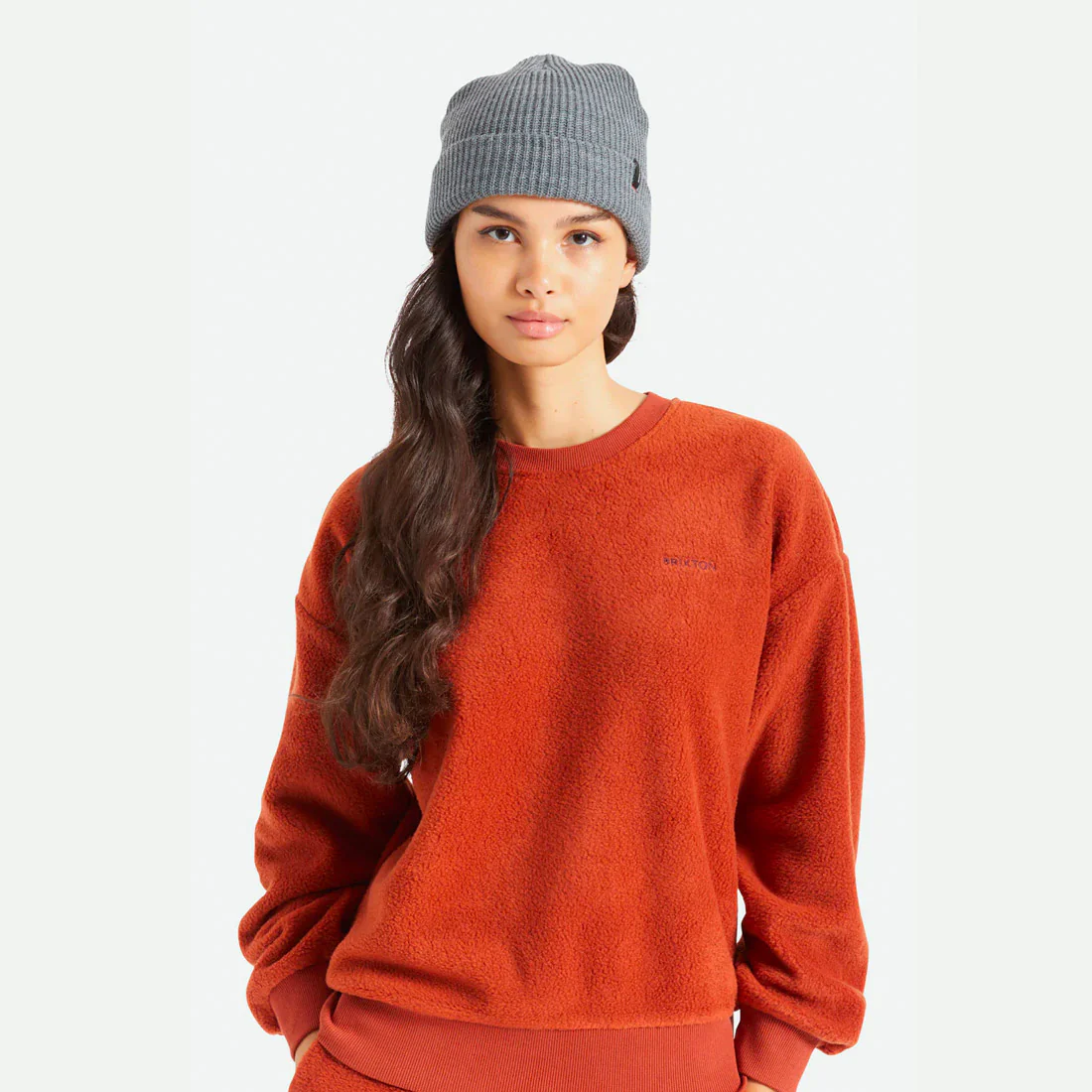 BRIXTON Heist Beanie - Heather Grey - Image 3