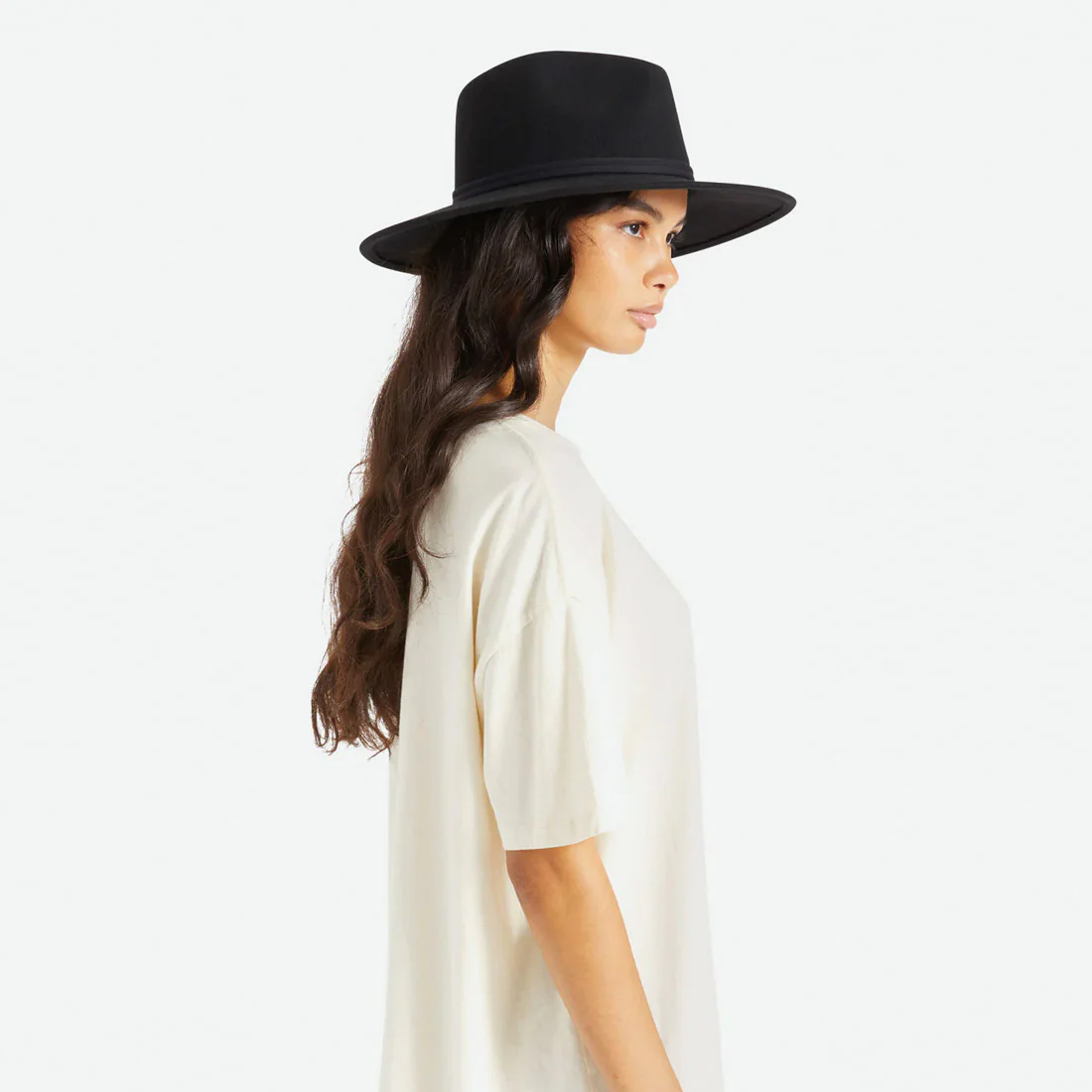 BRIXTON Joanna Felt Packable Hat - Black - Image 5