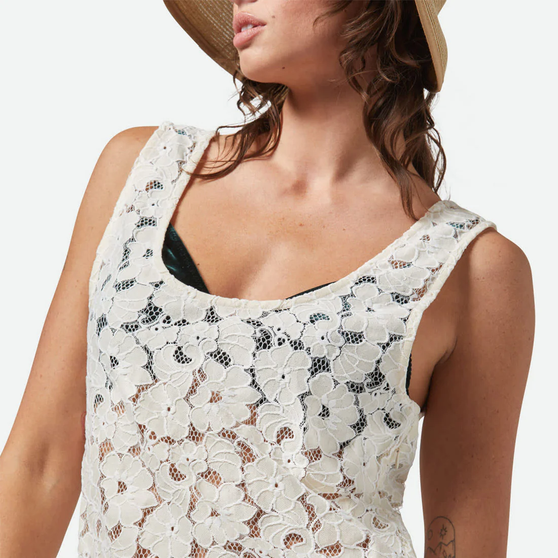 BRIXTON Lace Cover Up Dress - Whitecap - Image 4