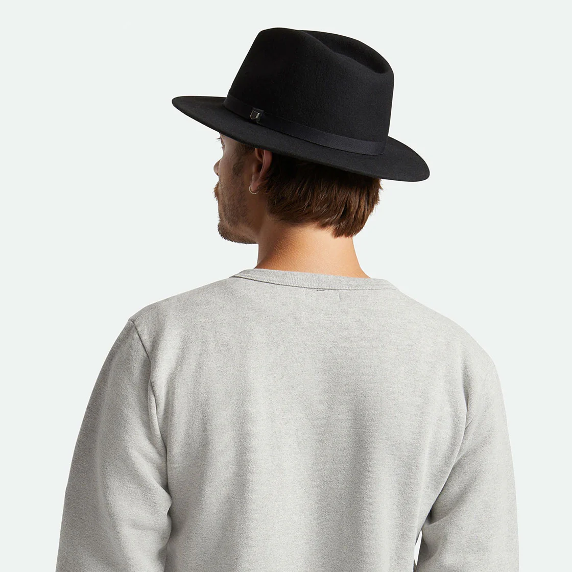BRIXTON Messer Packable Fedora - Black/Black - Image 3