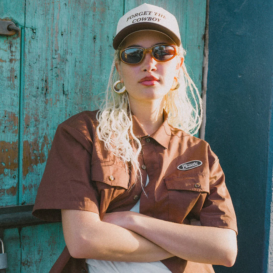 BRIXTON Olson Short Sleeve Shirt - Chocolate - Image 5