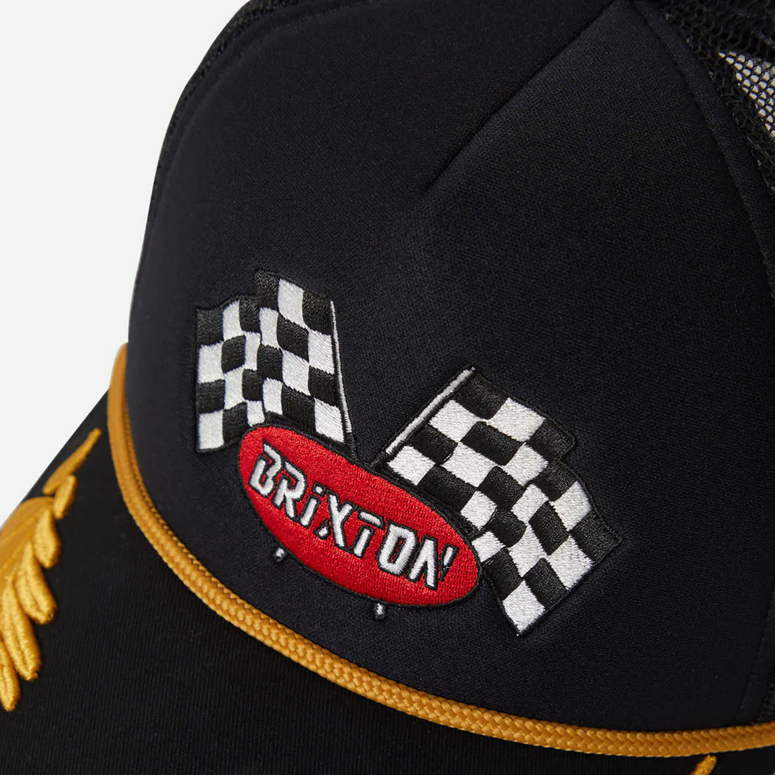 BRIXTON Podium Netplus Trucker Hat - Black/Black - Image 3
