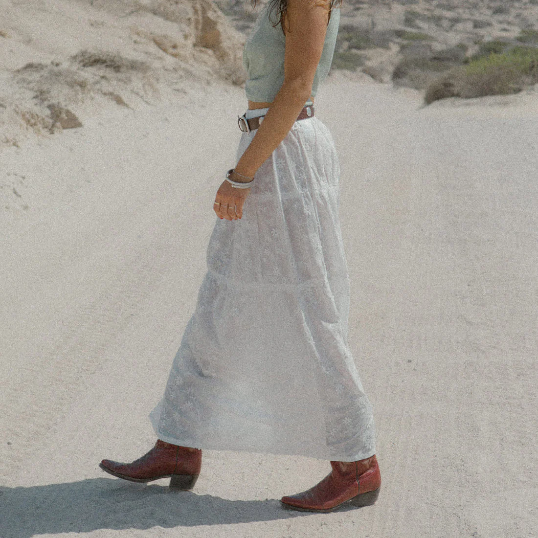 BRIXTON The Abigail Skirt - Off White Floral - Image 4