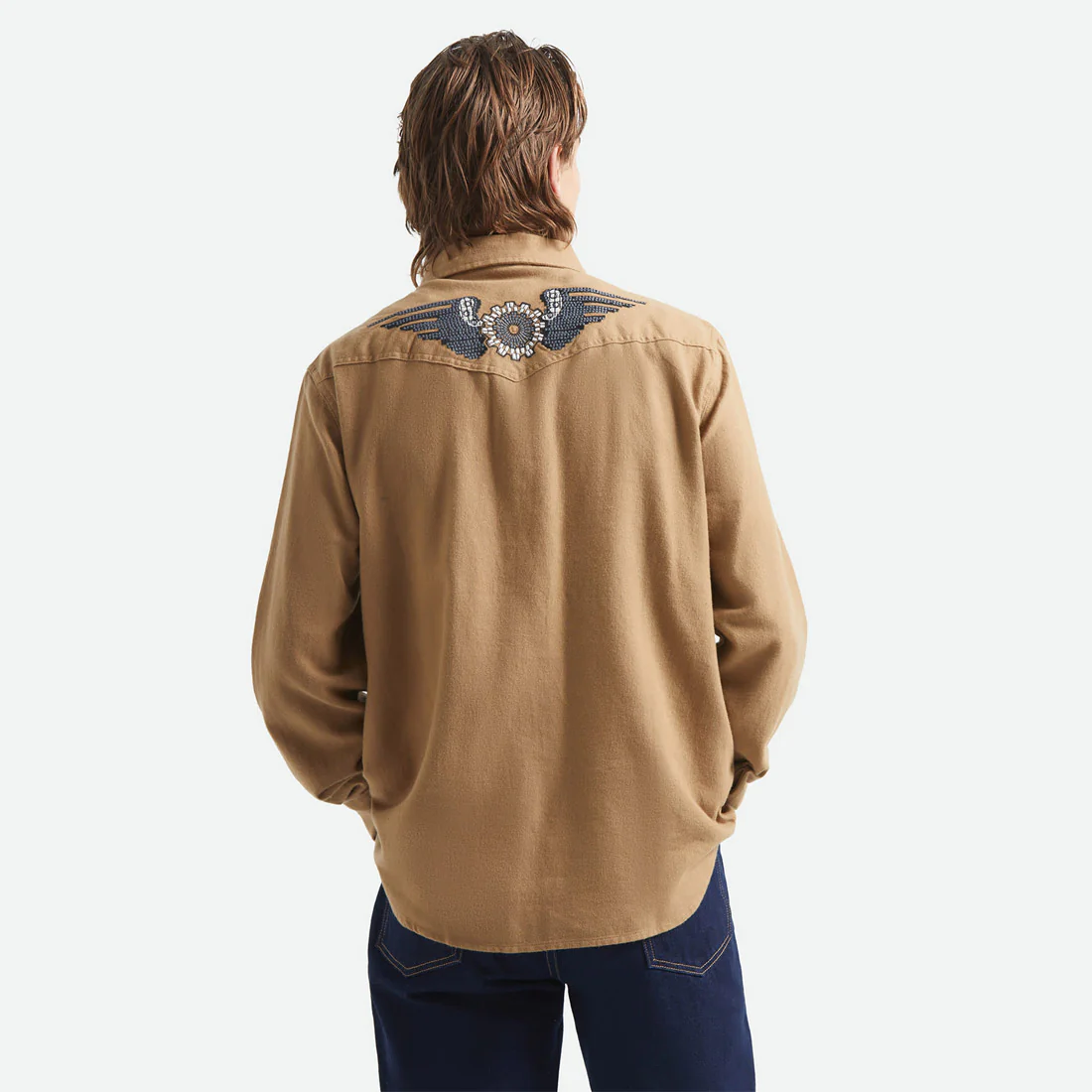 BRIXTON Waylon Lightweight Overshirt - Light Khaki - Image 2