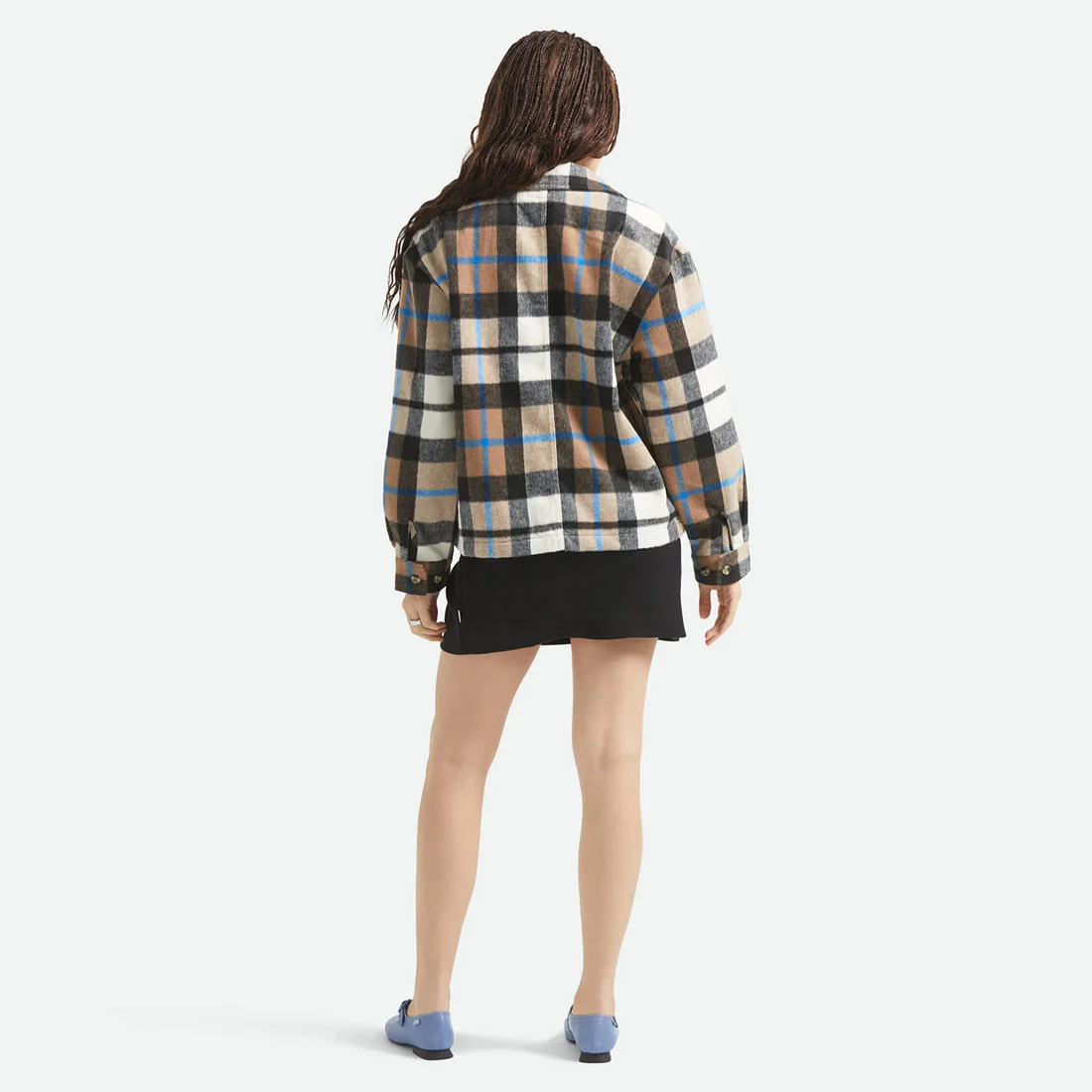 BRIXTON Women's Bowery Soft Brushed Flannel - Washed Black/Sand - Image 2