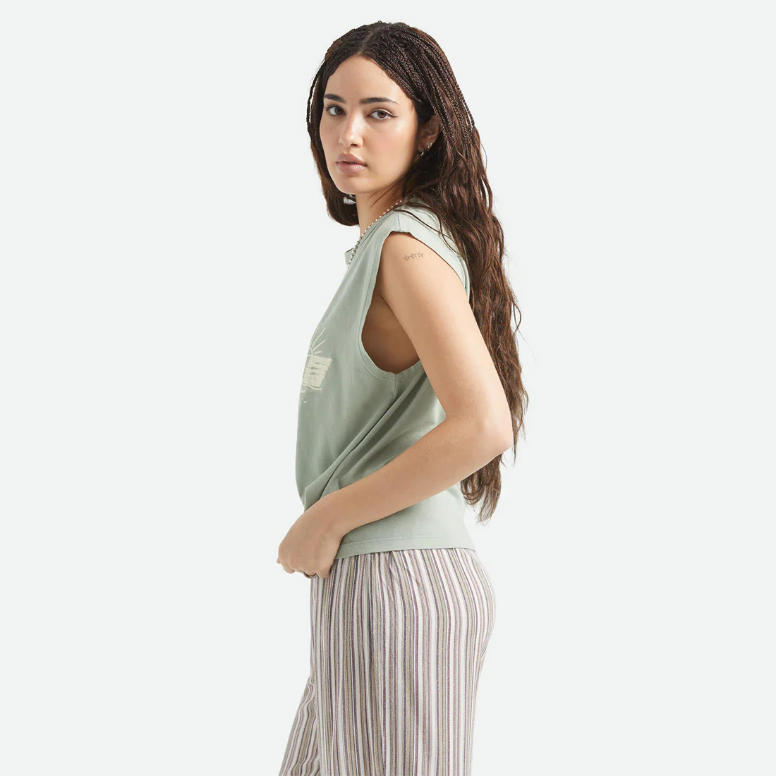 BRIXTON Women's Brixton Ranch Muscle Tank - Sage Green - Image 2