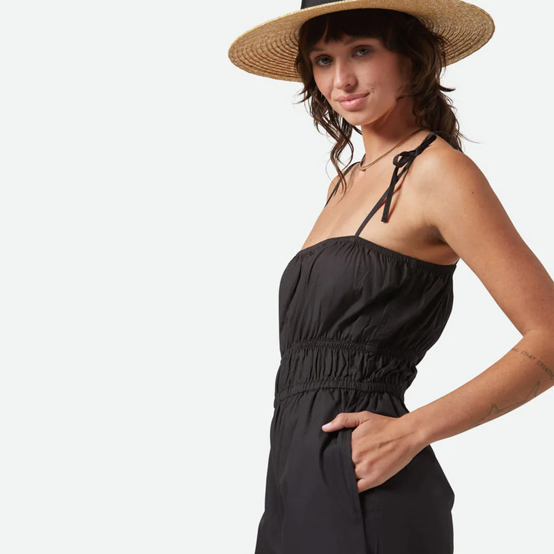 BRIXTON Women's Eden Smocked Jumpsuit - Black - Image 4