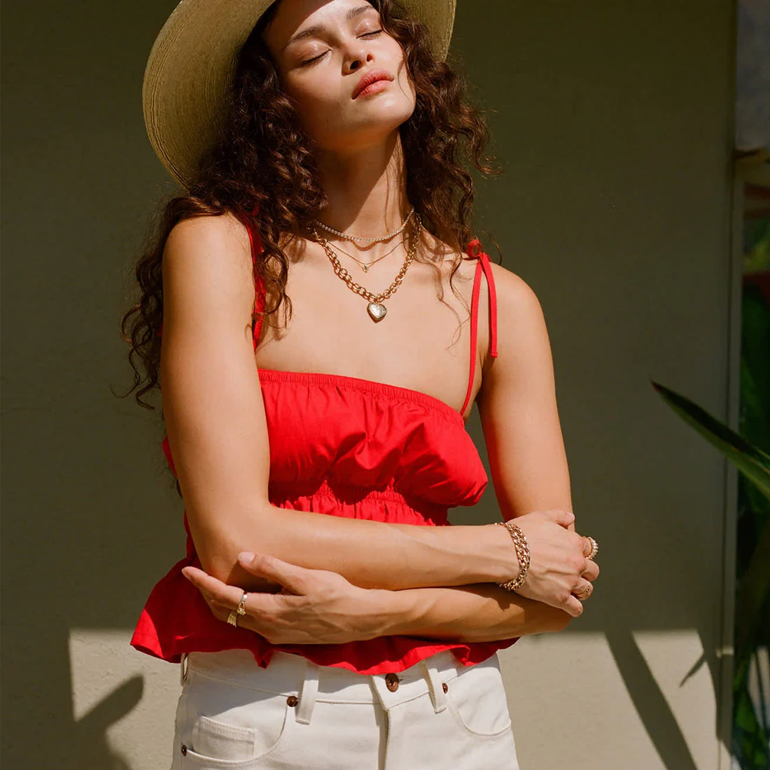 BRIXTON Women's Eden Smocked Top - Crimson - Image 4