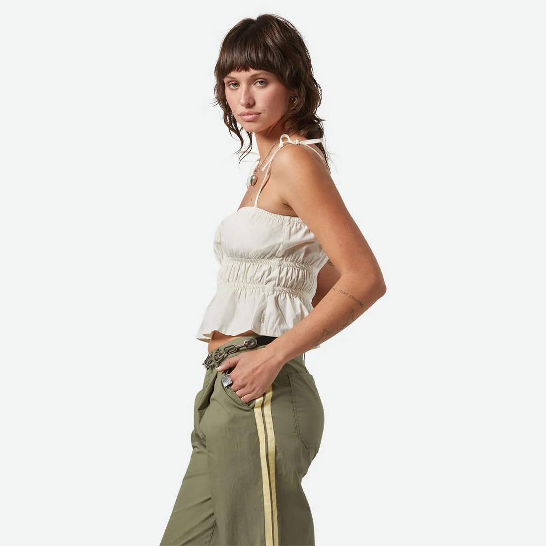 BRIXTON Women's Eden Smocked Top - Off White - Image 3