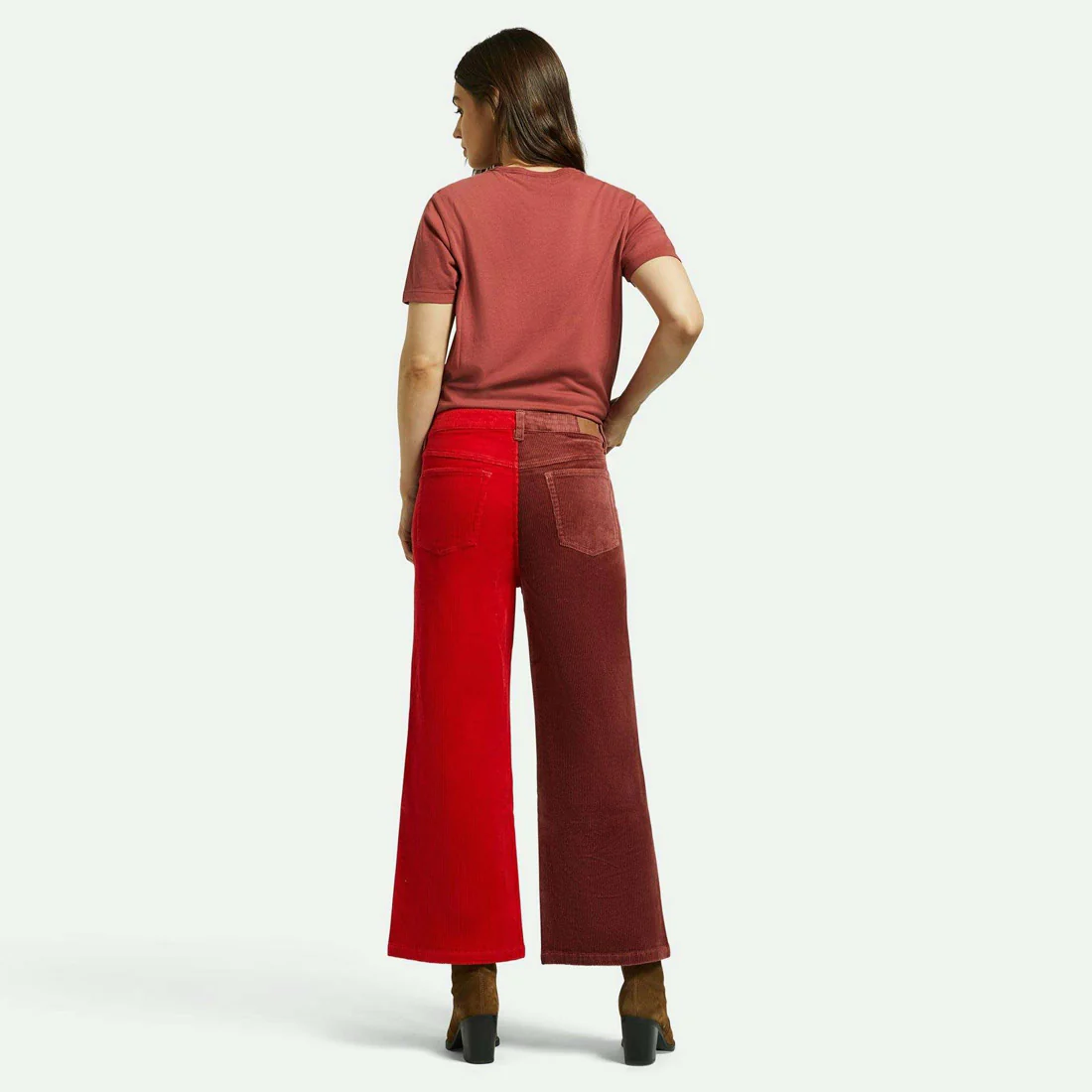 BRIXTON Women's Margo Cropped 5 Pocket Pant - Cowhide/Mars Red Cord - Image 3