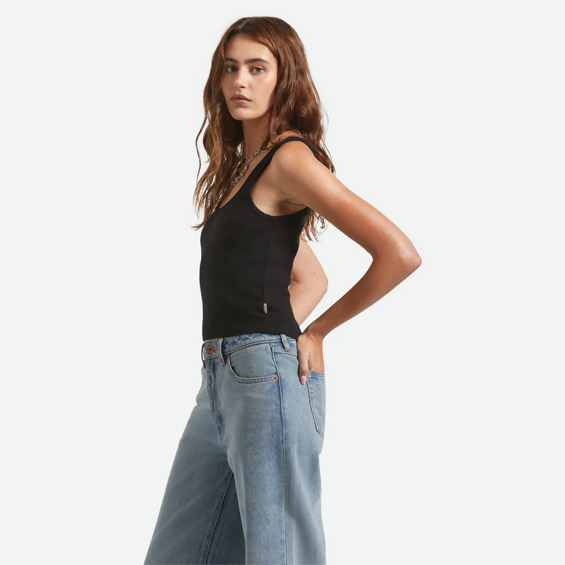 BRIXTON Women's Pointelle Slim Fit Tank - Black - Image 2