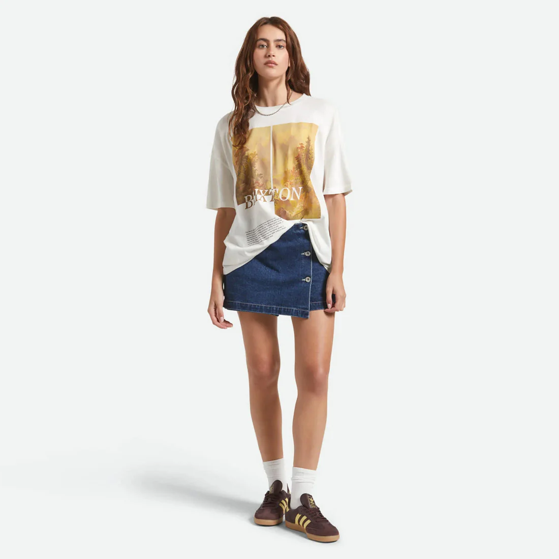 BRIXTON Women's Rocky Mountain Oversized Boyfriend Tee - Off White - Image 3