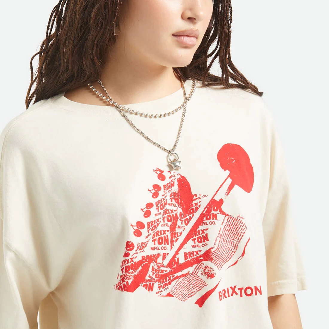 BRIXTON Women's Sweet Treat Oversized Boyfriend Tee - Whitecap - Image 2