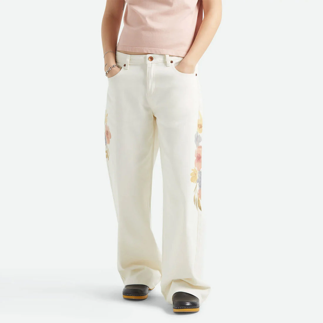 BRIXTON Women's The Chloe 5 Pocket Pant - Off White Floral Burst - Image 2