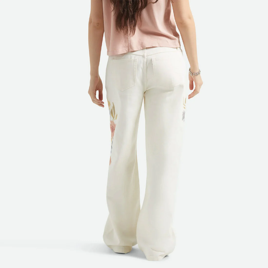 BRIXTON Women's The Chloe 5 Pocket Pant - Off White Floral Burst - Image 3