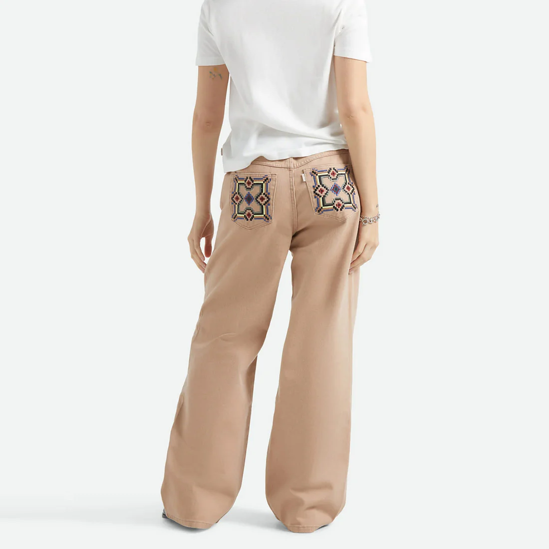 BRIXTON Womens The Chloe 5 Pocket Pant - Washed Timeless Taupe - Image 3