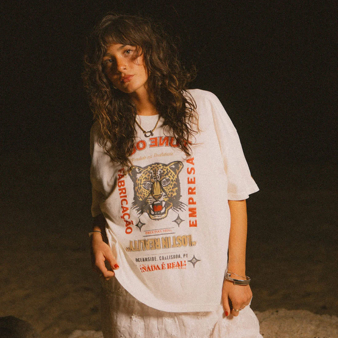 BRIXTON Women's The Getaway Boyfriend Oversized Tee - Vintage White - Image 3