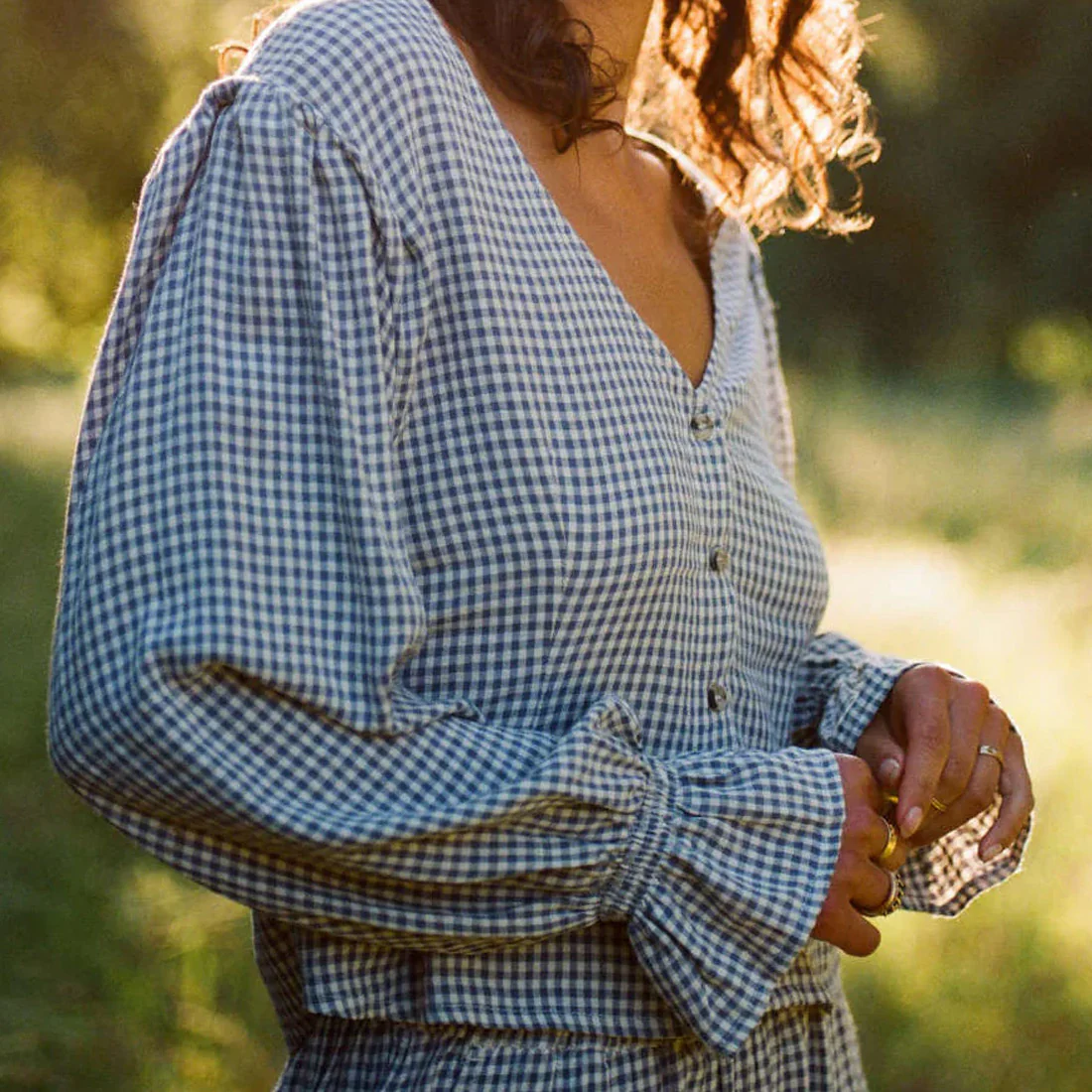 BRIXTON Women's The Meadow Blouse - Azure Blue Gingham - Image 2